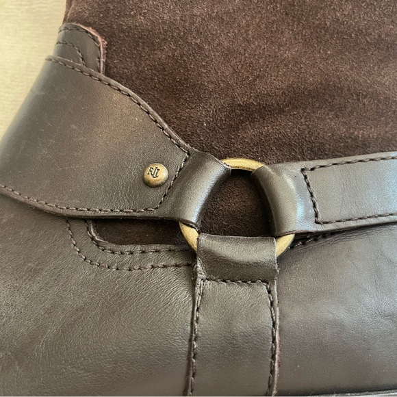 Leather/suede brown tall boots - Picture 3 of 8